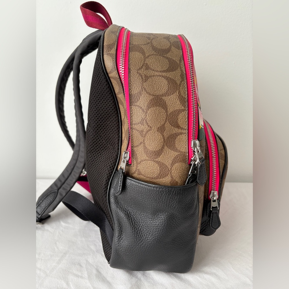 COACH Court Backpack in Signature Canvas with Vintage Rose Print - Picture 3 of 11